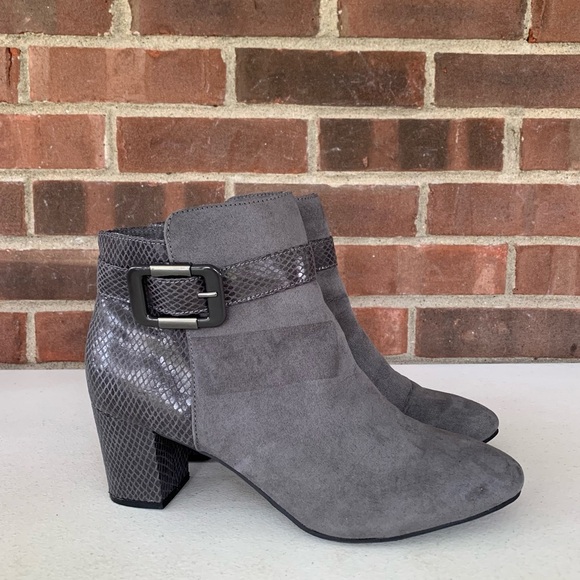 Karen Scott Women’s ivyy Almond Toe Ankle Boots, Grey, Size US 9.5 M - Picture 1 of 9